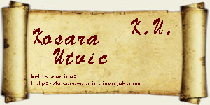 Kosara Utvić vizit kartica